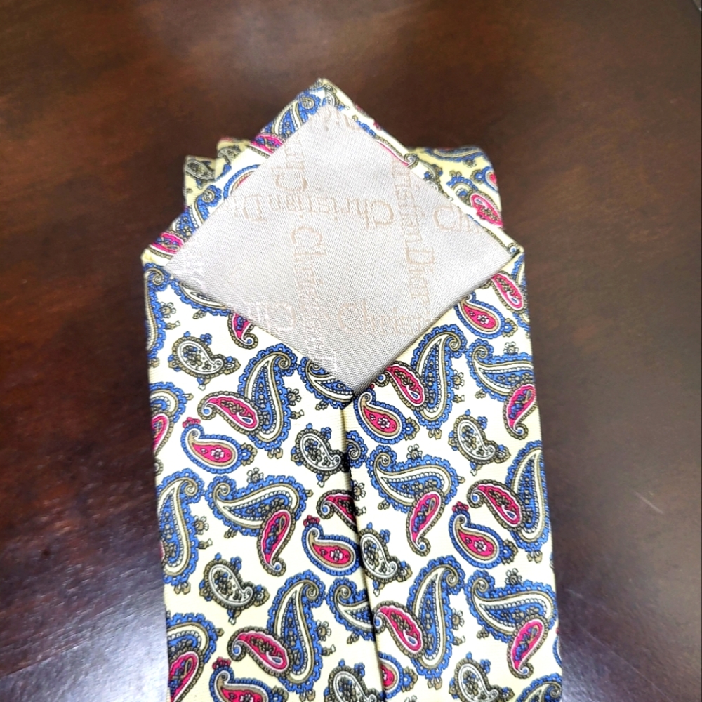 Christian Dior Men's Tie, 100% Silk - Picture 4 of 5